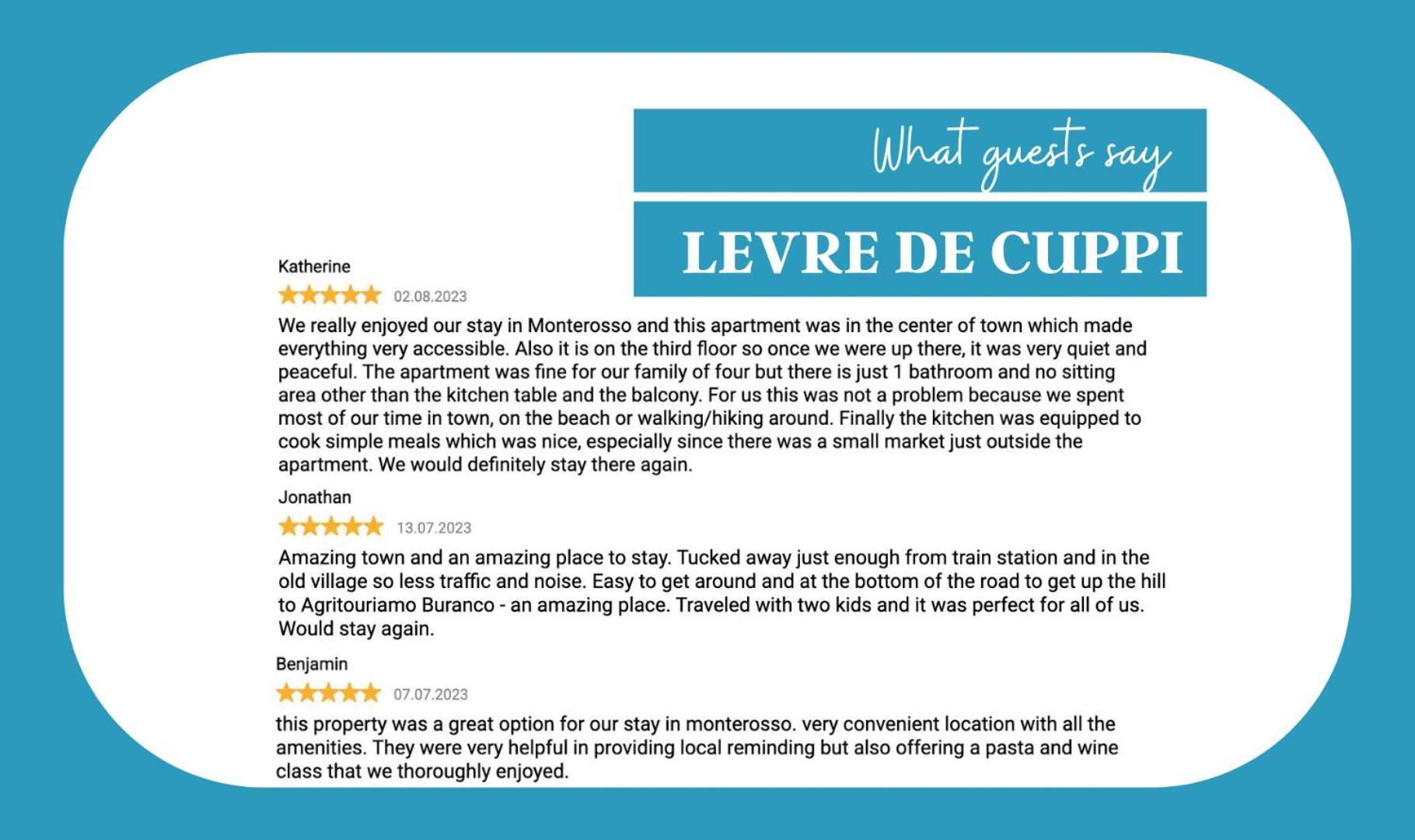 Levre De Cuppi Apartment Монтеросо ал Маре Екстериор снимка